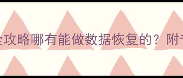 手机电脑数据恢复全攻略哪有能做数据恢复的附专业机构推荐操作指南