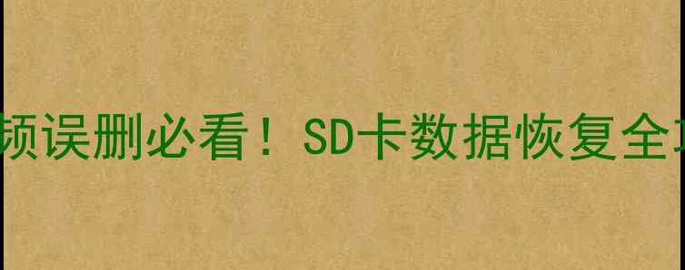 图片 📱💾手机相册照片视频误删必看！SD卡数据恢复全攻略（附免费工具）1