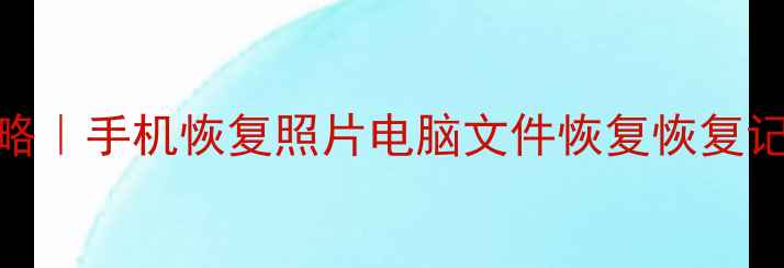 数据恢复全攻略手机恢复照片电脑文件恢复恢复记录查询技巧大公开