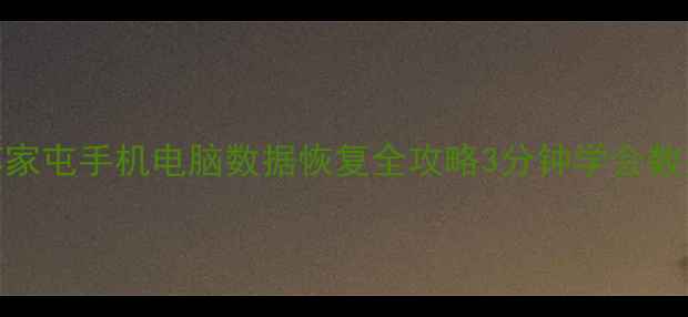 图片 📱💾沈阳苏家屯手机电脑数据恢复全攻略3分钟学会数据拯救技巧