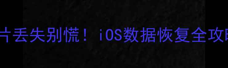 图片 📸手机相册SD卡照片丢失别慌！iOS数据恢复全攻略（附免费工具）2