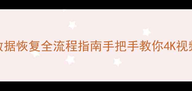 图片 📸松下4K摄像机数据恢复全流程指南手把手教你4K视频文件找回秘籍🔥