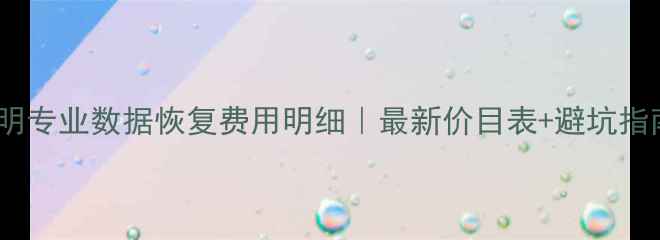 昆明专业数据恢复费用明细最新价目表避坑指南