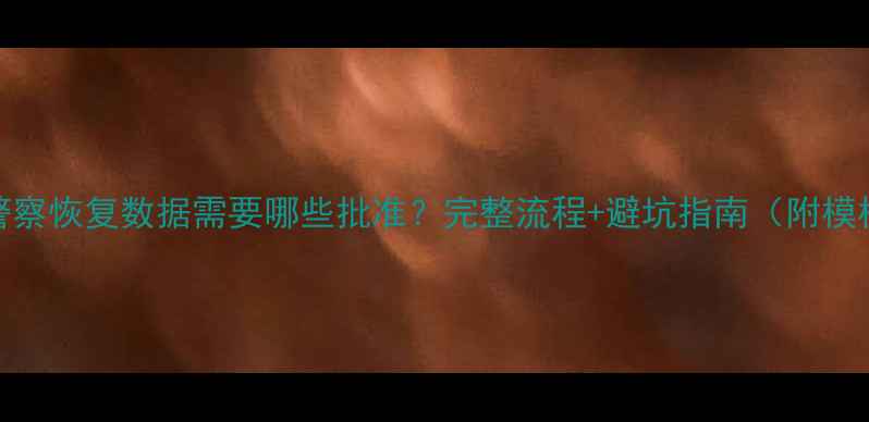 图片 🔍警察恢复数据需要哪些批准？完整流程+避坑指南（附模板）