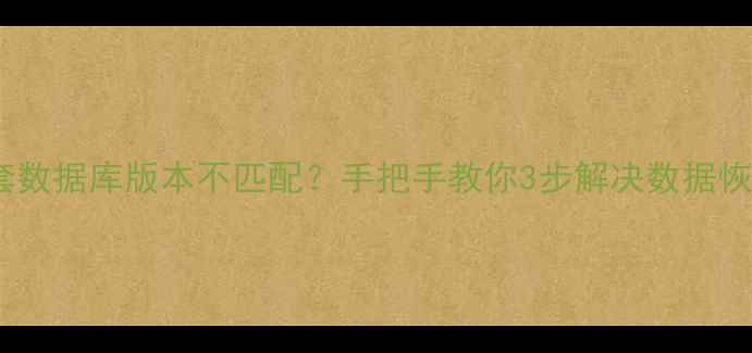 图片 🔥3E恢复帐套数据库版本不匹配？手把手教你3步解决数据恢复难题！💡1