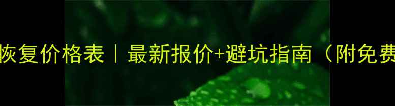 50GB数据恢复价格表最新报价避坑指南附免费咨询渠道