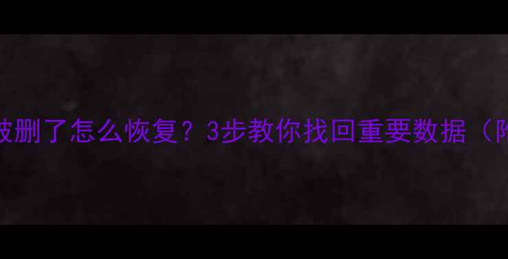 图片 🔥Excel表格被删了怎么恢复？3步教你找回重要数据（附详细教程）1