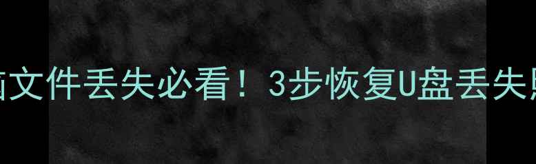 图片 🔥U盘数据恢复免费教程｜电脑文件丢失必看！3步恢复U盘丢失照片文档视频（附工具推荐）2