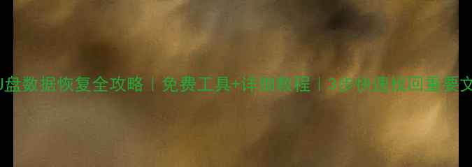 U盘数据恢复全攻略免费工具详细教程3步快速找回重要文件