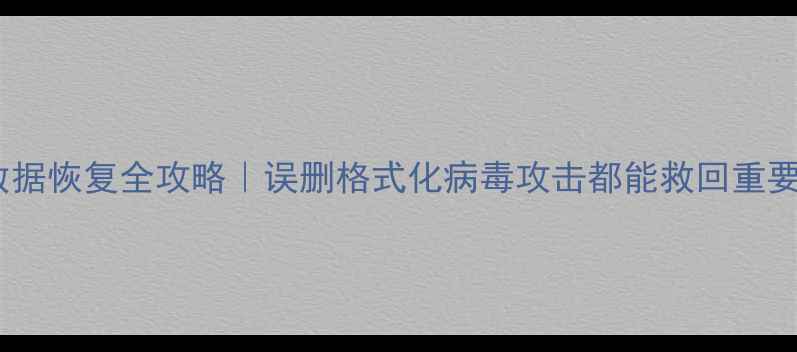 U盘数据恢复全攻略误删格式化病毒攻击都能救回重要文件