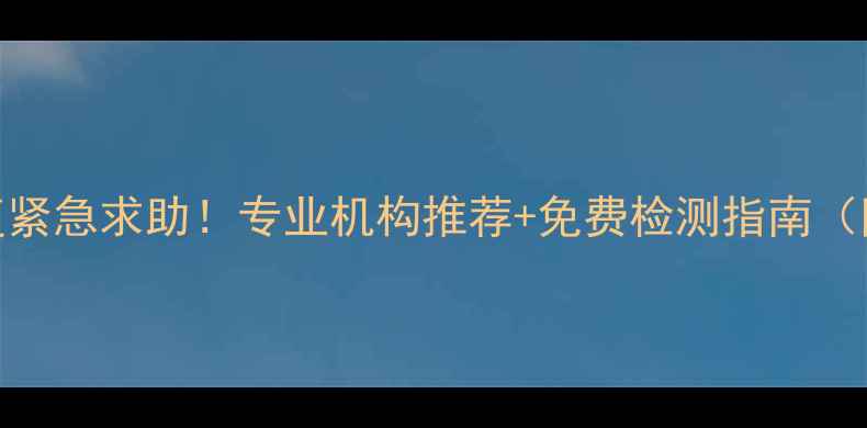 图片 🔥U盘数据恢复紧急求助！专业机构推荐+免费检测指南（附避坑攻略）1