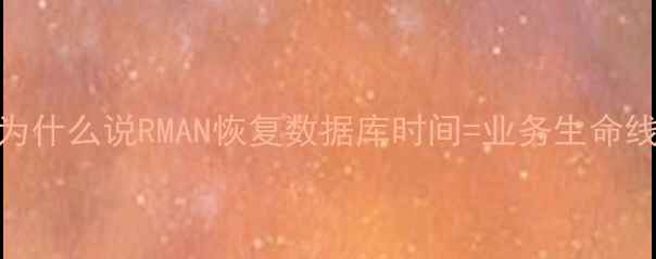 为什么说RMAN恢复数据库时间业务生命线