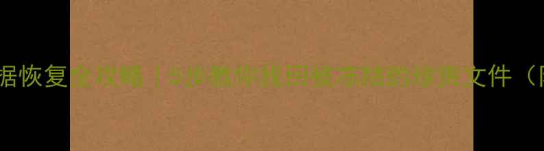 停用磁盘数据恢复全攻略5步教你找回被冻结的珍贵文件附免费工具