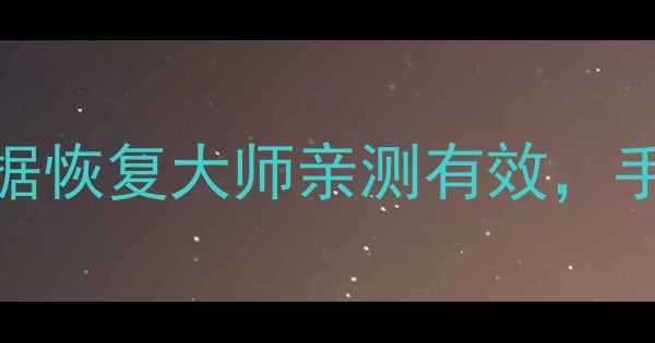 图片 🔥免费工具推荐！U盘数据恢复大师亲测有效，手把手教你找回丢失文件1