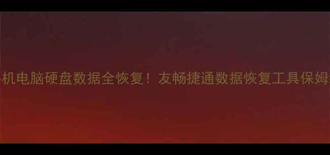 图片 🔥免费教程手机电脑硬盘数据全恢复！友畅捷通数据恢复工具保姆级操作指南✨