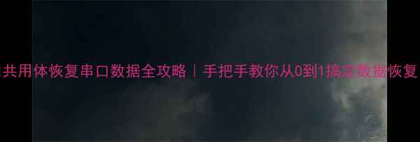共用体恢复串口数据全攻略手把手教你从0到1搞定数据恢复