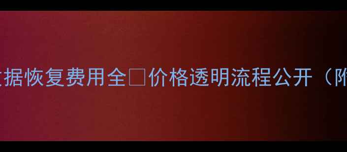 图片 🔥固态硬盘数据恢复费用全💰价格透明流程公开（附省钱技巧）1