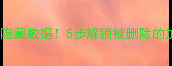 图片 🔥手把手教你恢复硬盘隐藏数据！5步解锁被删除的加密文件（附工具包）1
