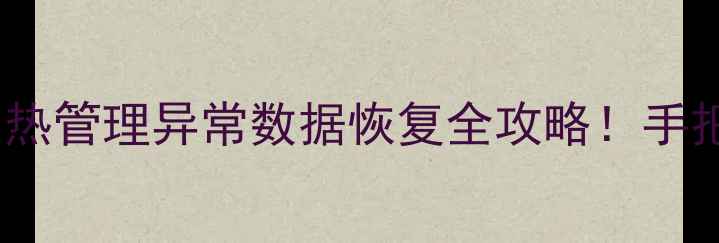 手机过热蓝屏死机热管理异常数据恢复全攻略手把手教你找回重要文件