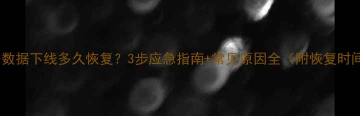 图片 🔥拼多多数据下线多久恢复？3步应急指南+常见原因全（附恢复时间表）🔥2