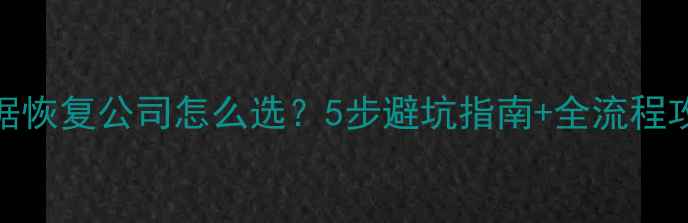 图片 🔥数据恢复公司怎么选？5步避坑指南+全流程攻略🔥