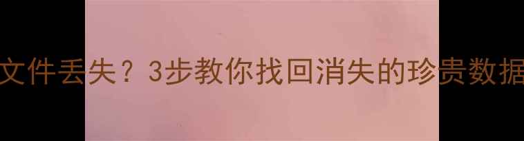 图片 🔥数据恢复失败文件丢失？3步教你找回消失的珍贵数据（附实操教程）