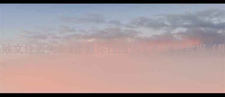 图片 🔥数据恢复失败文件丢失？3步教你找回消失的珍贵数据（附实操教程）2