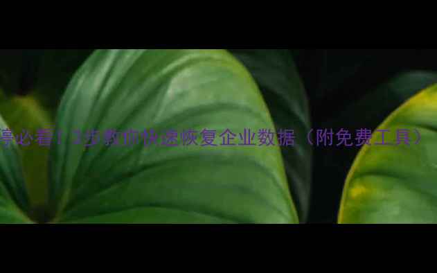 图片 🔥橙鹰数据业务关停必看！3步教你快速恢复企业数据（附免费工具）｜数据抢救全攻略1