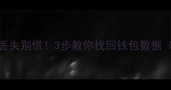比特币数据丢失别慌3步教你找回钱包数据附实操案例