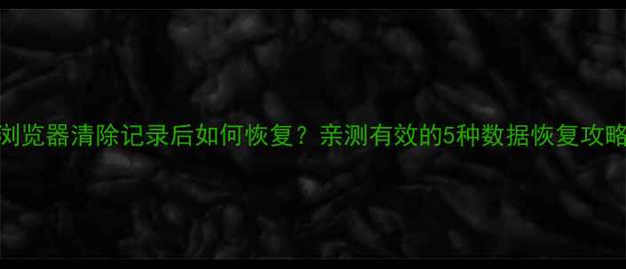 浏览器清除记录后如何恢复亲测有效的5种数据恢复攻略