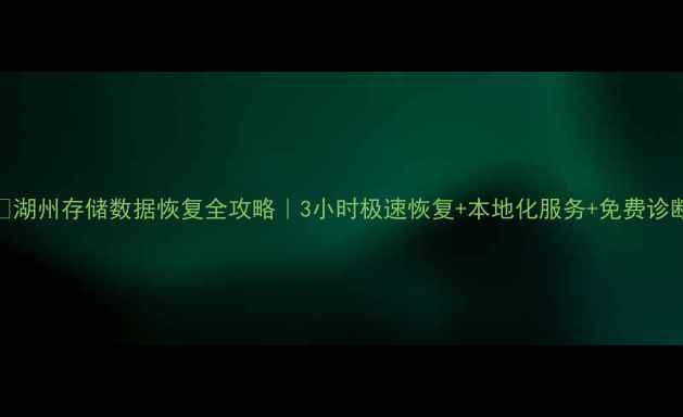图片 🔥湖州存储数据恢复全攻略｜3小时极速恢复+本地化服务+免费诊断