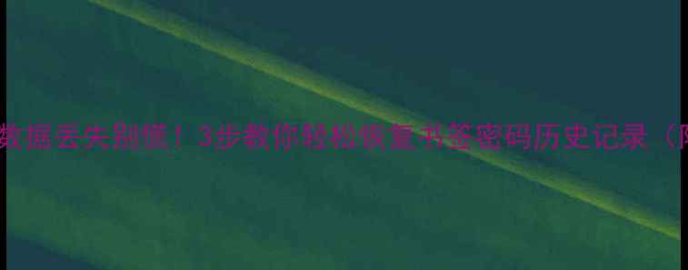 图片 🔥火狐浏览器数据丢失别慌！3步教你轻松恢复书签密码历史记录（附详细教程）2