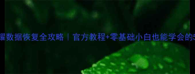 图片 🔥王者荣耀数据恢复全攻略｜官方教程+零基础小白也能学会的5步操作🔥