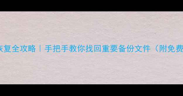 图片 🔥白盘数据恢复全攻略｜手把手教你找回重要备份文件（附免费工具推荐）2