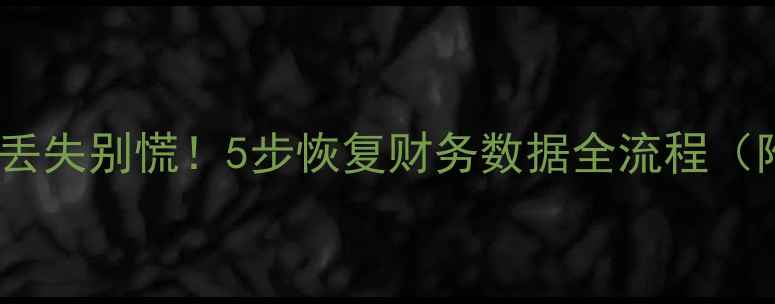 图片 🔥系统重做后用友数据丢失别慌！5步恢复财务数据全流程（附官方工具使用教程）2