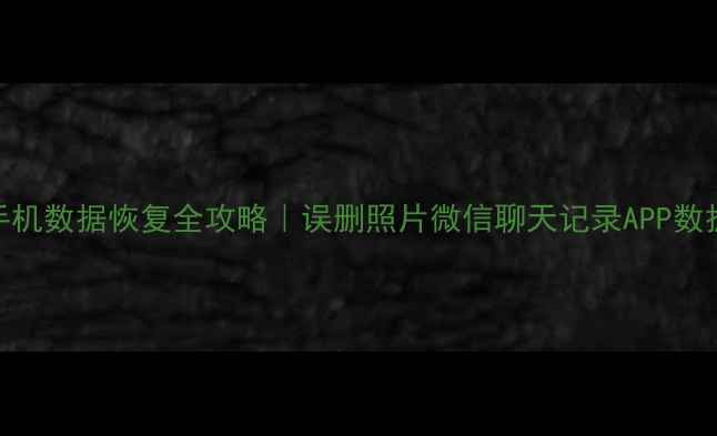 老款安卓手机数据恢复全攻略误删照片微信聊天记录APP数据一键找回