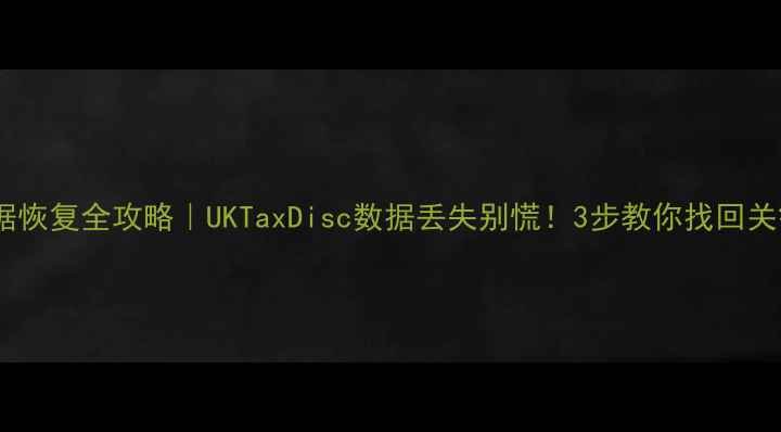 英国税盘数据恢复全攻略UKTaxDisc数据丢失别慌3步教你找回关键税务信息