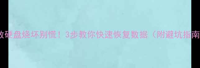 图片 🔥西数硬盘烧坏别慌！3步教你快速恢复数据（附避坑指南）🔥1