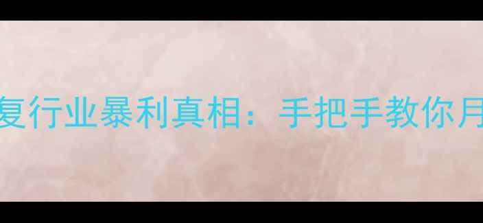数据恢复行业暴利真相手把手教你月入5位数