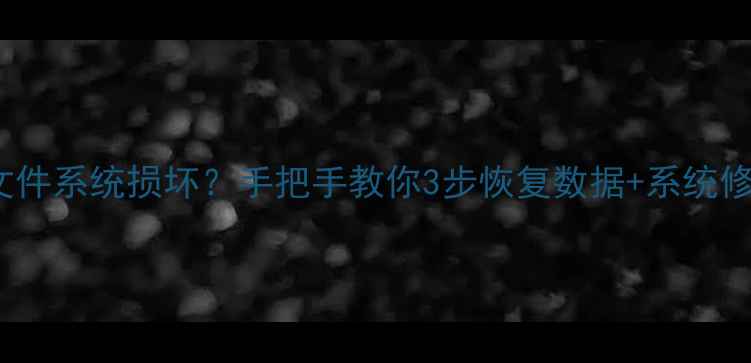 图片 🔧NTFS文件系统损坏？手把手教你3步恢复数据+系统修复！💻1