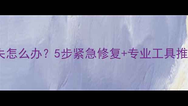 U盘损坏数据丢失怎么办5步紧急修复专业工具推荐附避坑指南