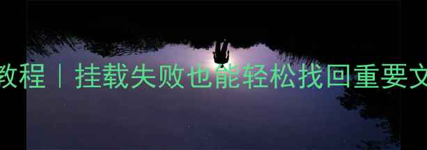 图片 🔧U盘硬盘数据恢复教程｜挂载失败也能轻松找回重要文件（附详细步骤）1