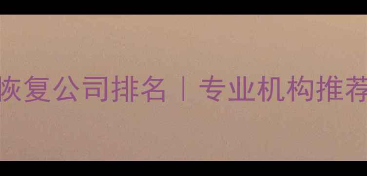 上海数据恢复公司排名专业机构推荐避坑指南