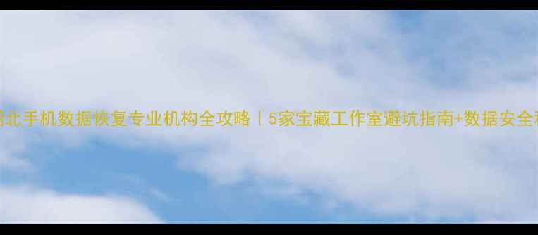 图片 🔧湖北手机数据恢复专业机构全攻略｜5家宝藏工作室避坑指南+数据安全秘籍