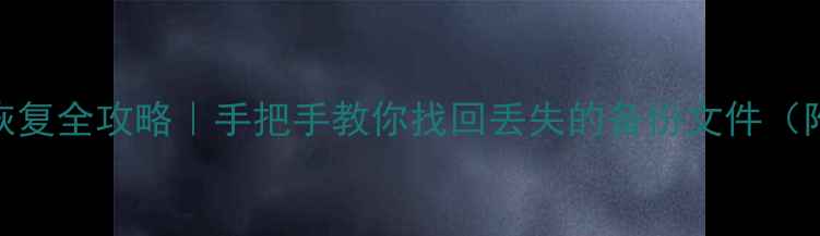 硬盘数据恢复全攻略手把手教你找回丢失的备份文件附工具推荐