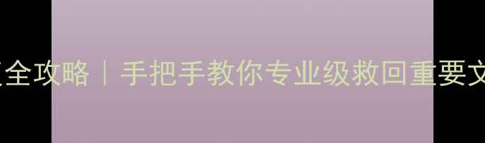 硬盘划伤后数据恢复全攻略手把手教你专业级救回重要文件附家庭简易教程
