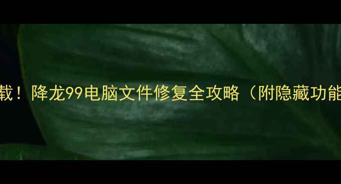 图片 🚀免费下载！降龙99电脑文件修复全攻略（附隐藏功能教程）💾